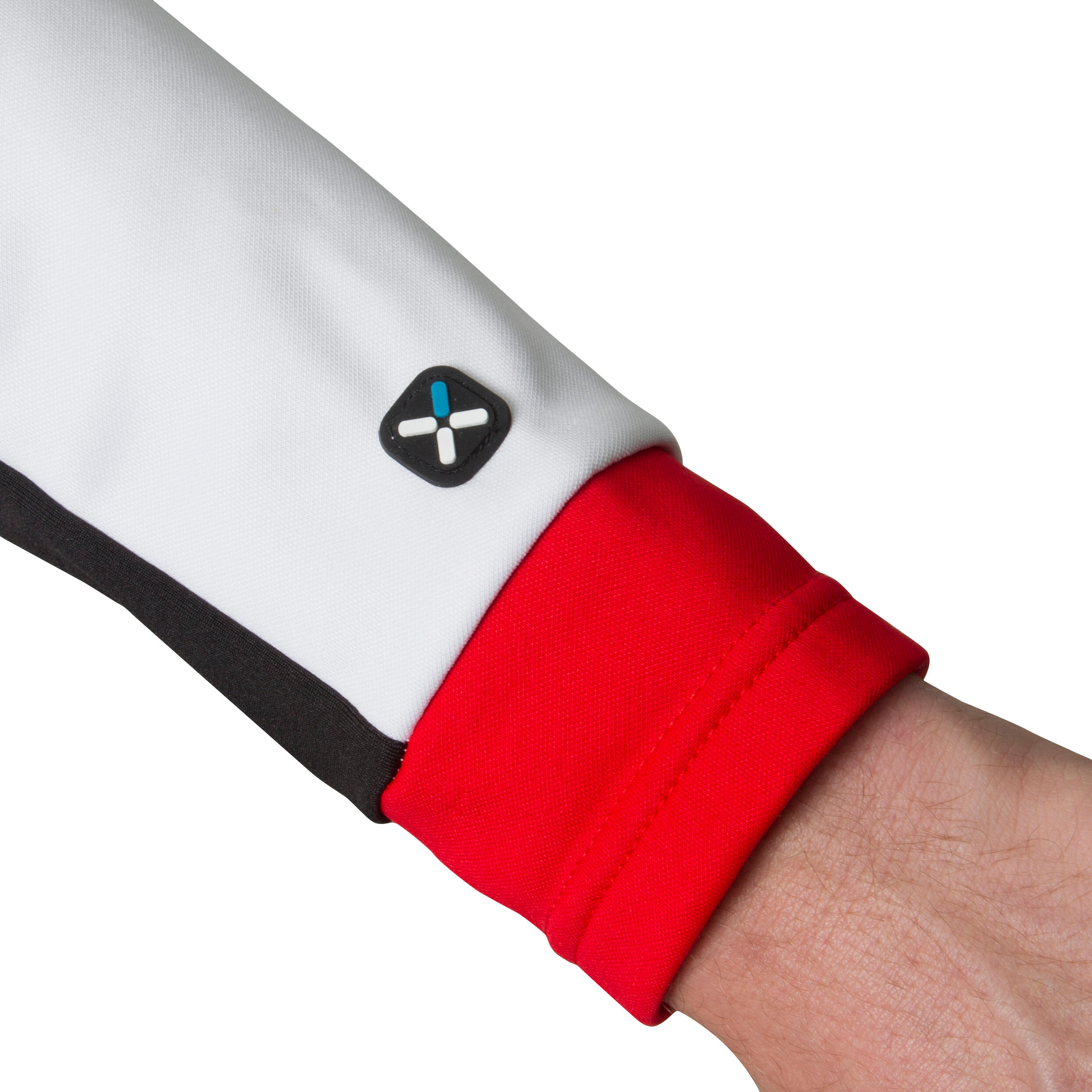 500 Long-Sleeved Cycling Jersey - White/Red 7/13