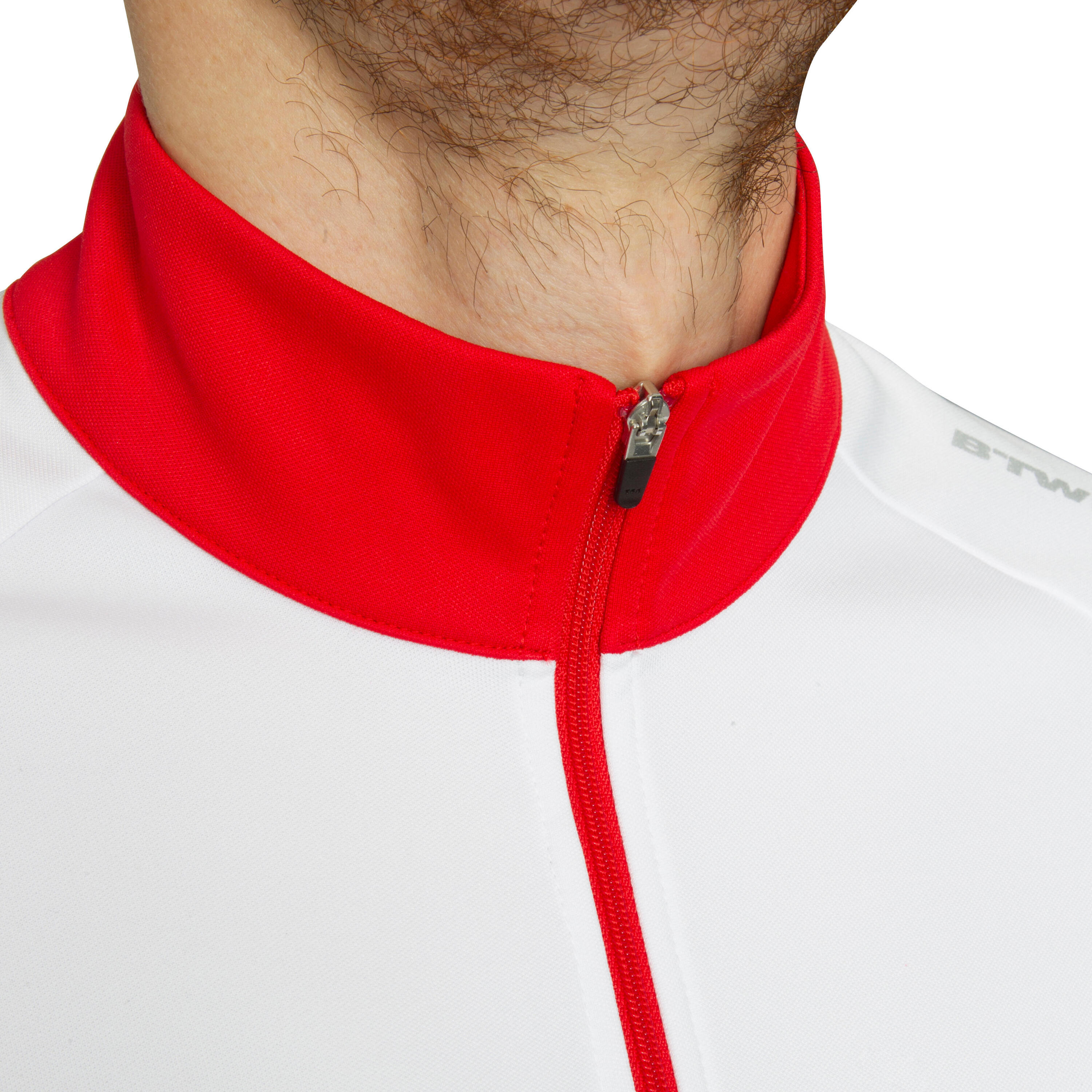 500 Long-Sleeved Cycling Jersey - White/Red 6/13
