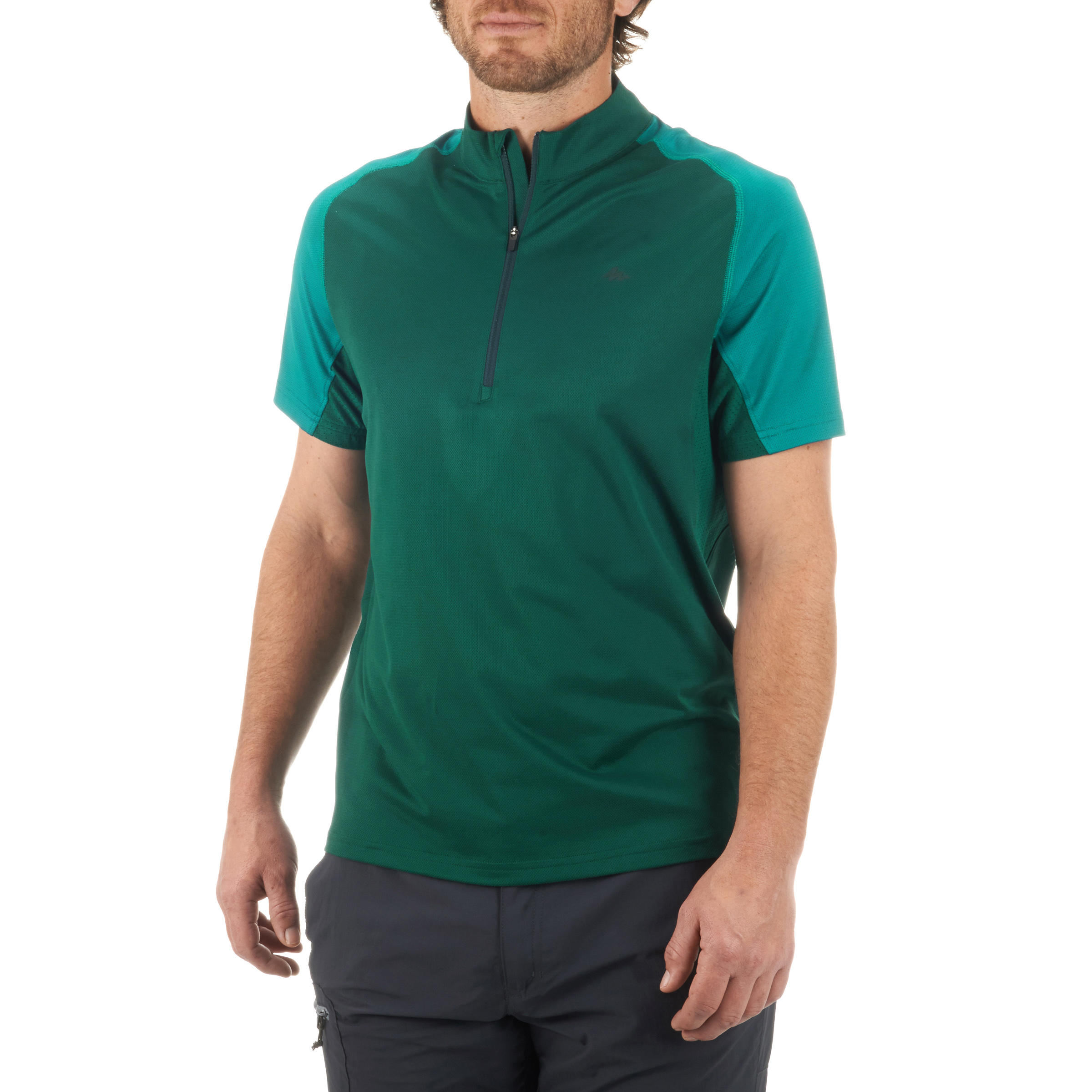 TechFRESH 100 Zip Short-Sleeved Hiking T-Shirt - Green 2/13