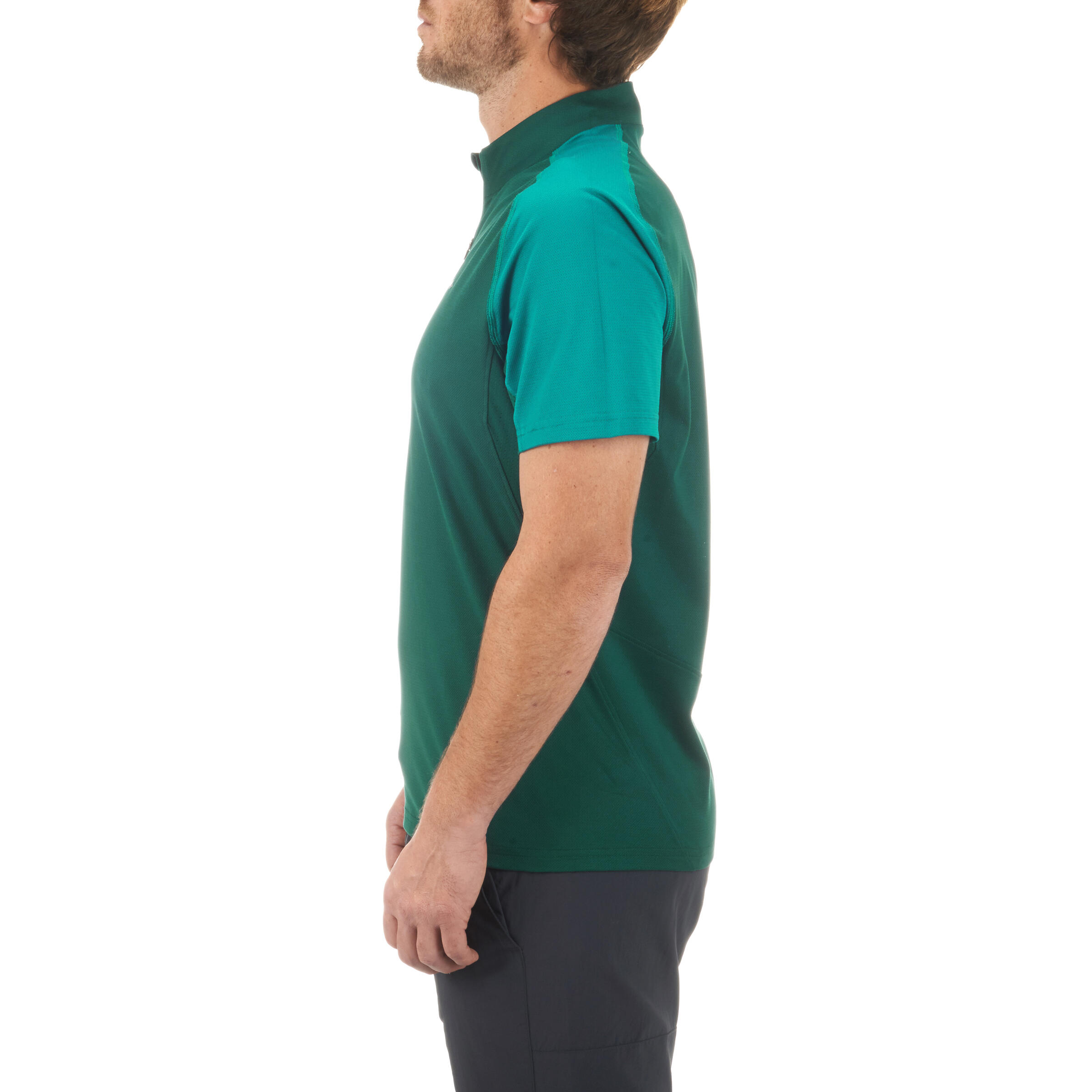 TechFRESH 100 Zip Short-Sleeved Hiking T-Shirt - Green 3/13