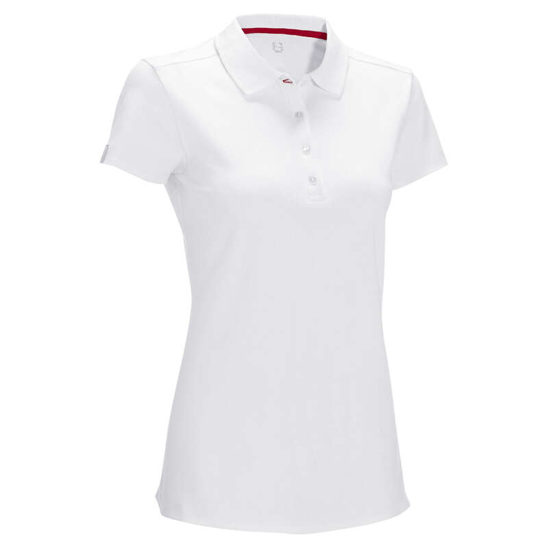 Koszulka polo do golfa damska INTAC'TEE białe INESIS ODZIEŻ DO GOLFA