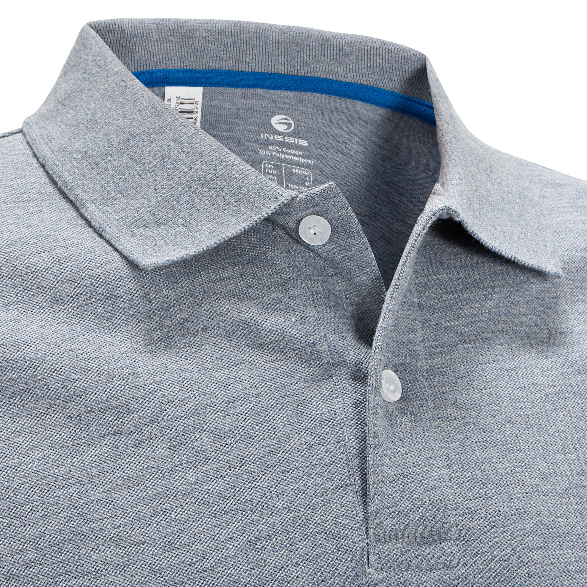 Men's golf short-sleeved polo shirt MW500 mottled grey 37/39
