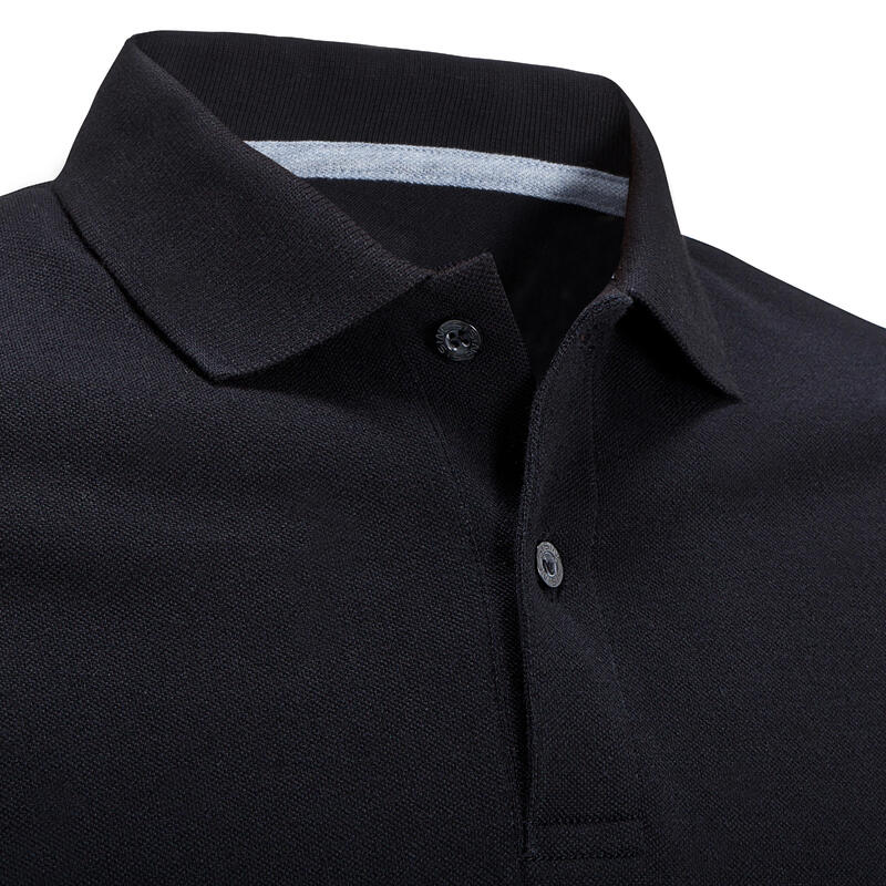 Golf Poloshirt kurzarm MW500 Herren schwarz