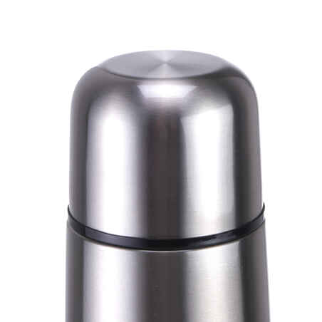 1 L stainless steel isothermal water bottle with cup for hiking - Silver