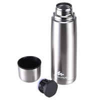 1 L stainless steel isothermal water bottle with cup for hiking - Silver