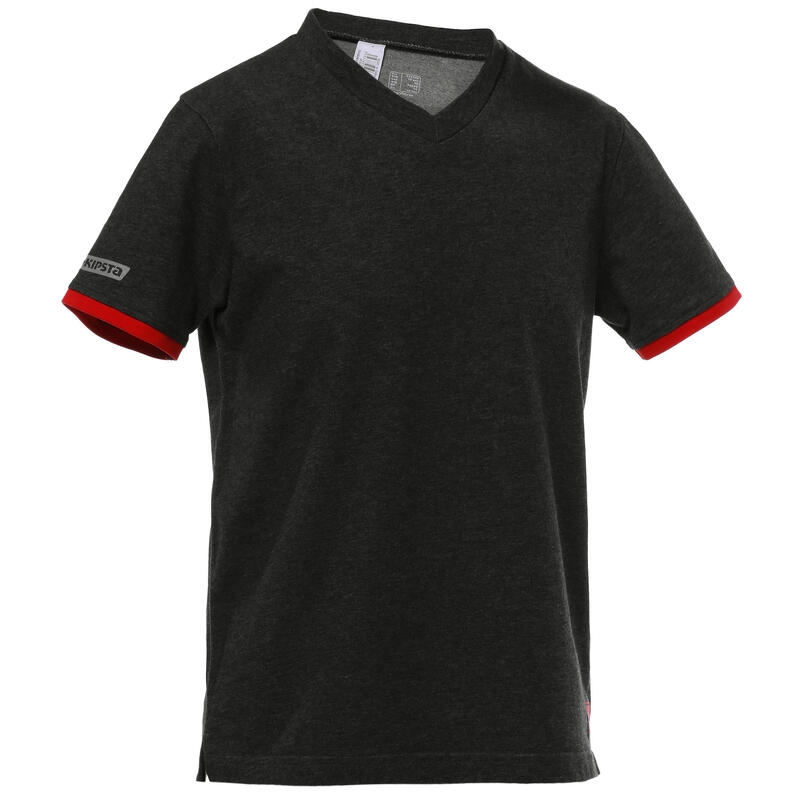Tricou Fotbal FF300 Gri Deschis/ Albastru Copii
