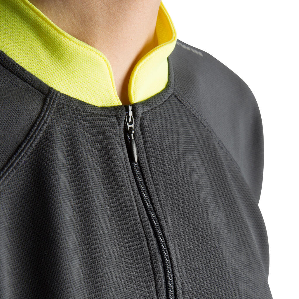 Fahrradtrikot 500 Kurzarm Damen, schwarz/gelb