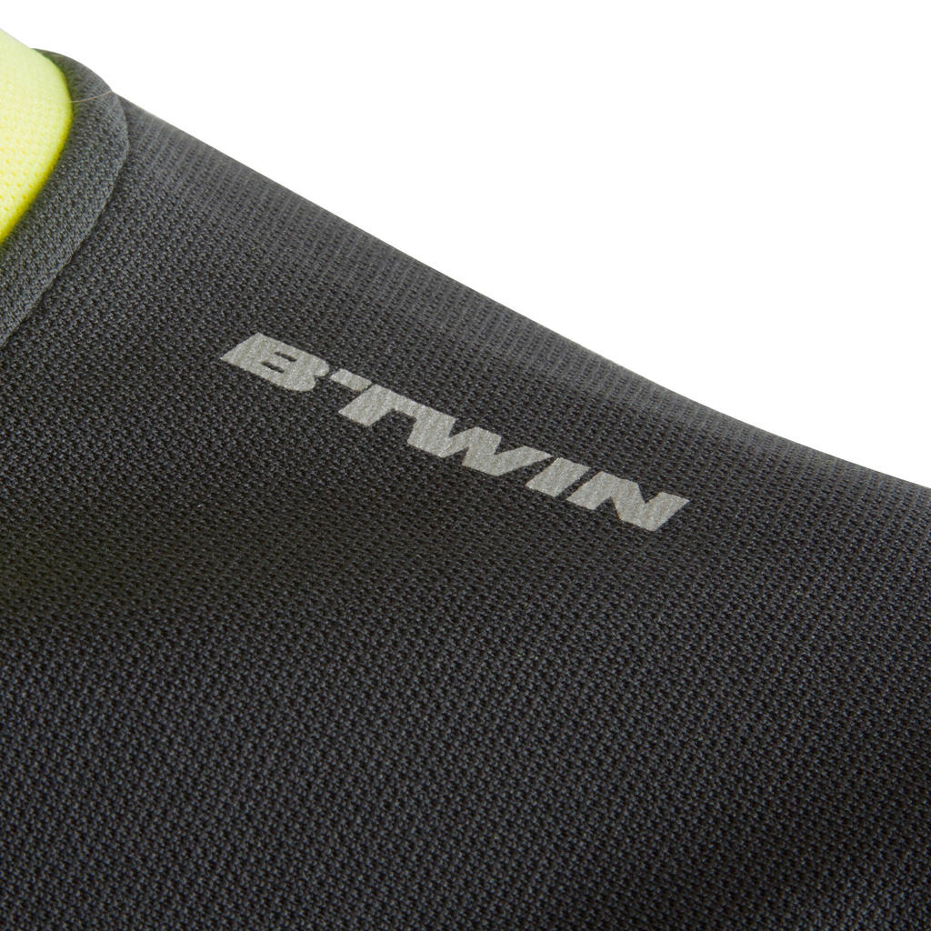 Fahrradtrikot 500 Kurzarm Damen, schwarz/gelb