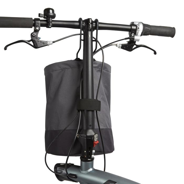 PANIER VÉLO PLIANT COMPACTABLE GRIS 10L BTWIN Decathlon