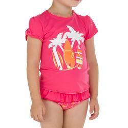 Bikini bebé tankini manga corta PALMI rosa