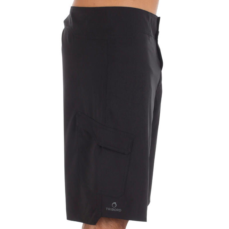 Boardshort long homme Lafitenia uni noir