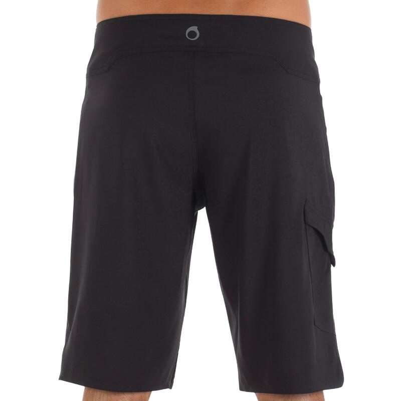 Boardshort long homme Lafitenia uni noir