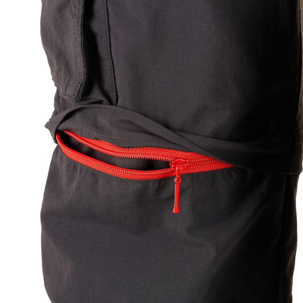 Chlapčenské nohavice Modulpant Forclaz 500 čierne