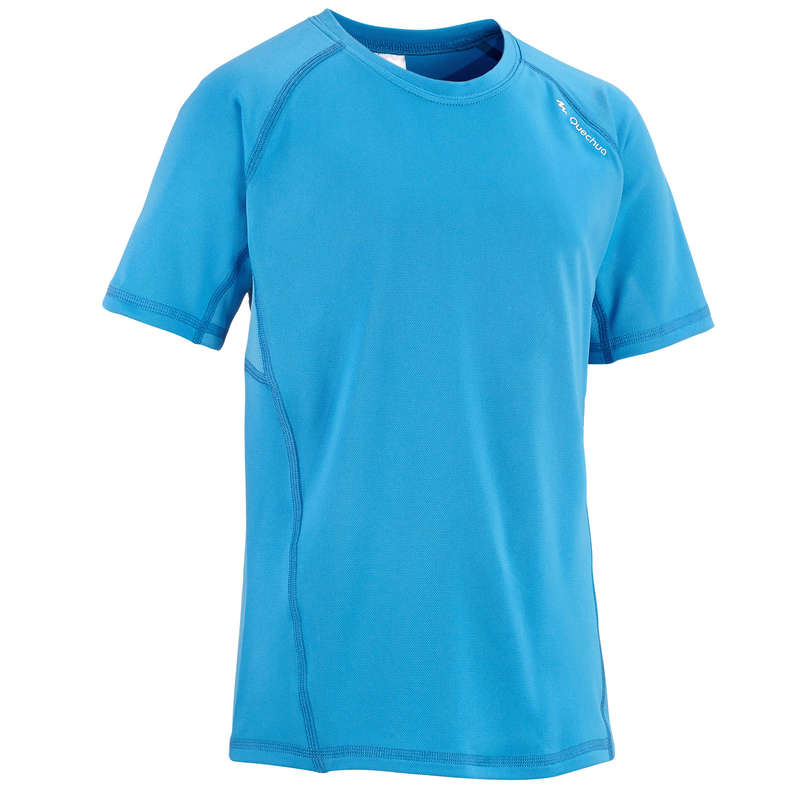 QUECHUA Boys' Hike 100 hiking T-shirt blue | Decathlon