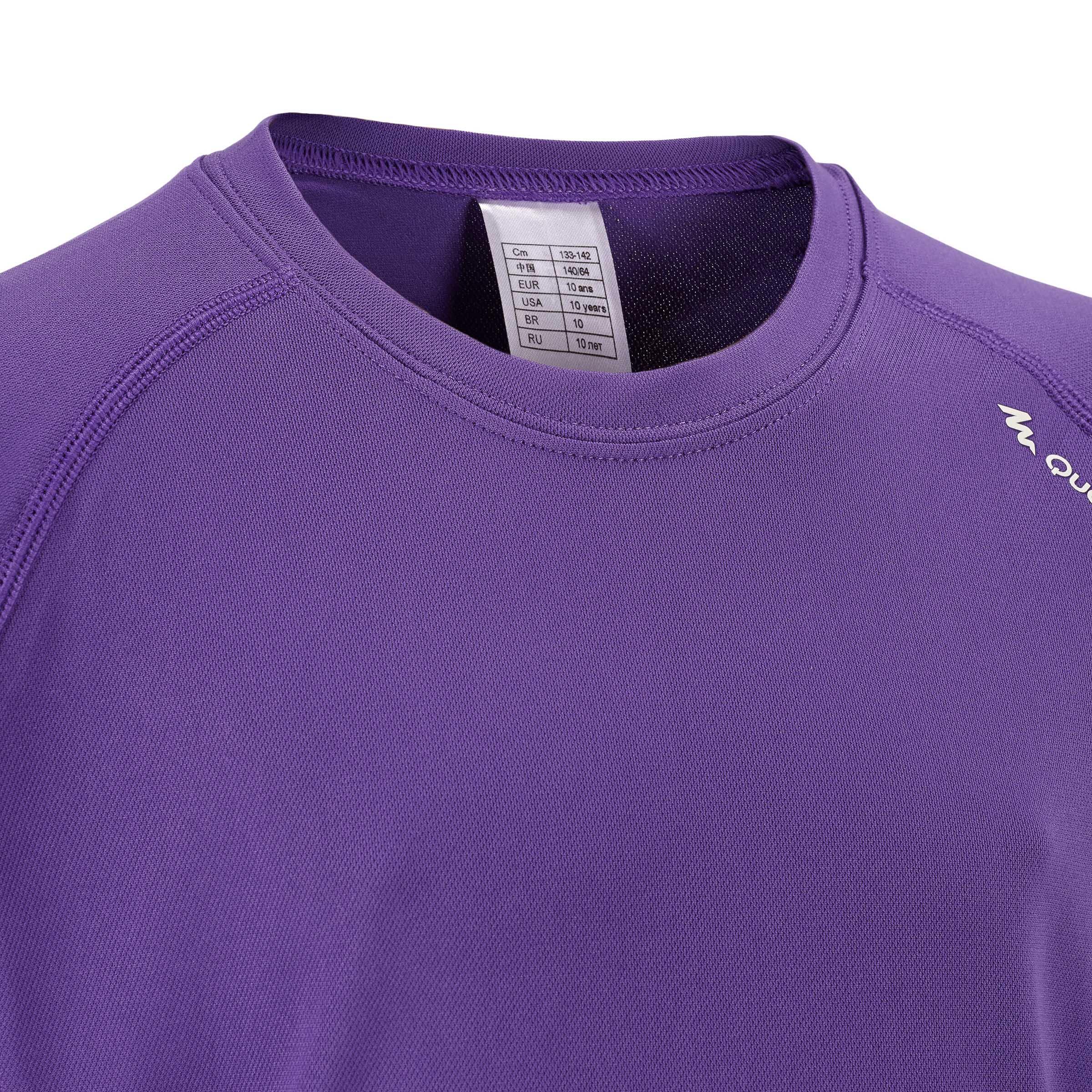 Forclaz 100 Girls' hiking T-shirt in Purple 7/13