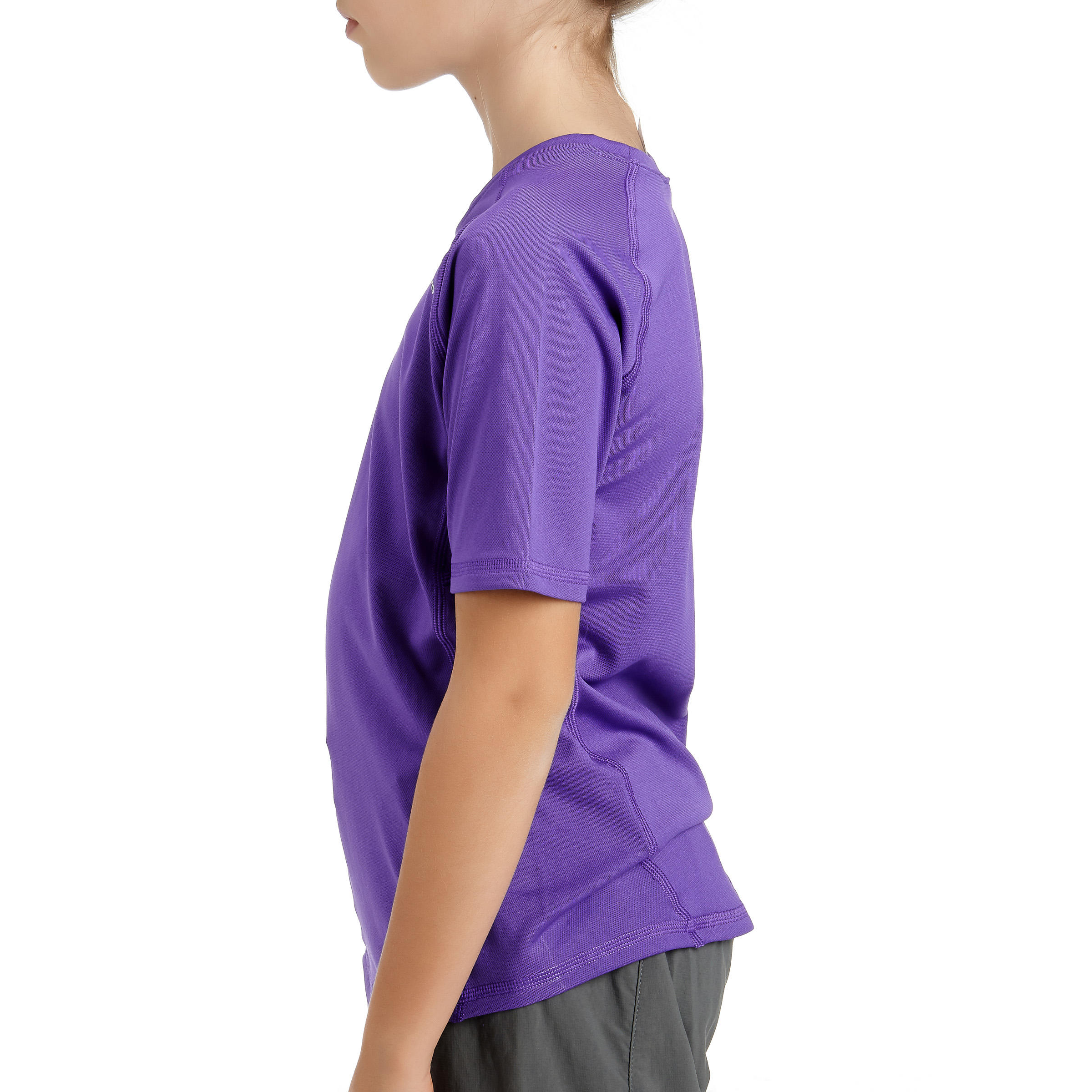 Forclaz 100 Girls' hiking T-shirt in Purple 3/13