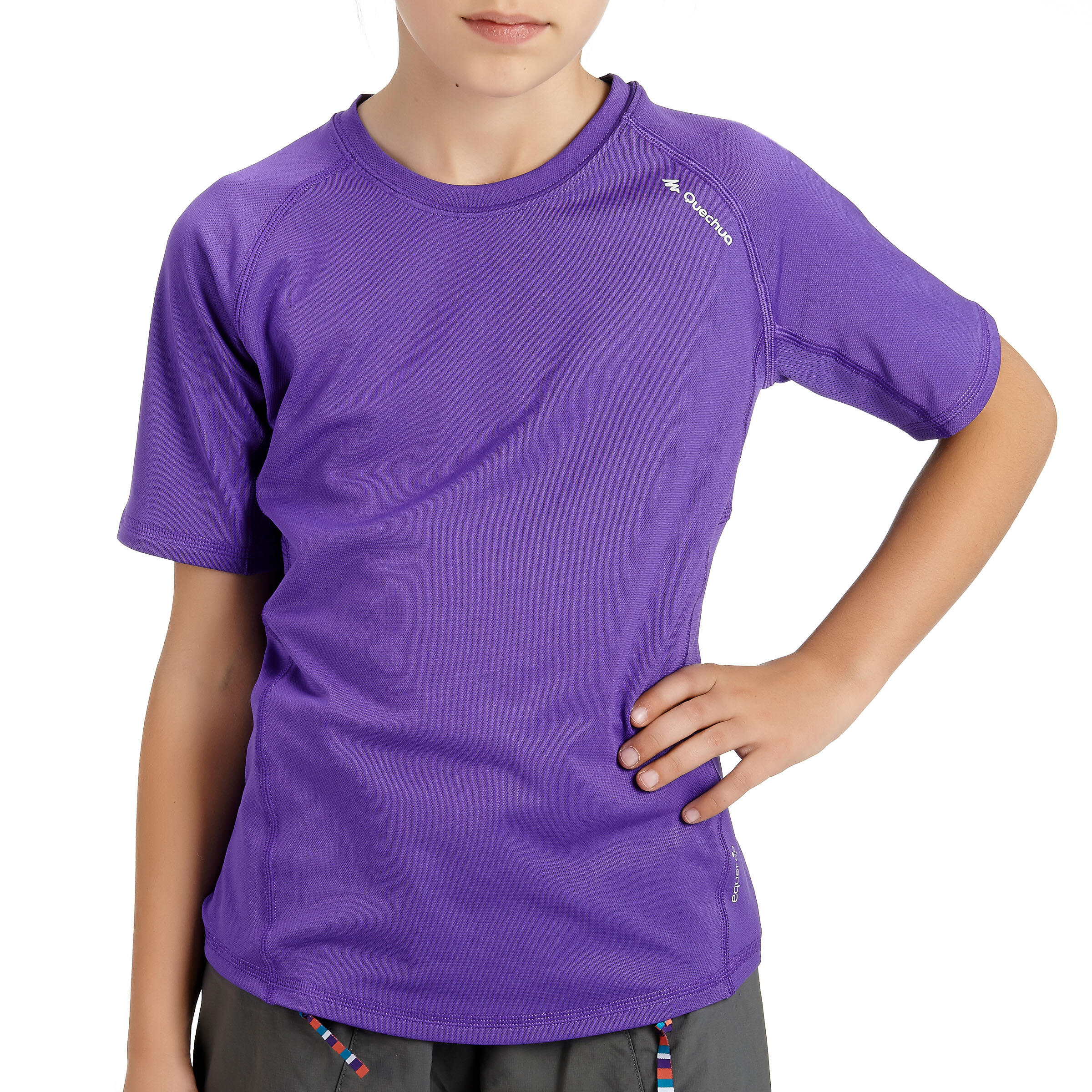 Forclaz 100 Girls' hiking T-shirt in Purple 2/13