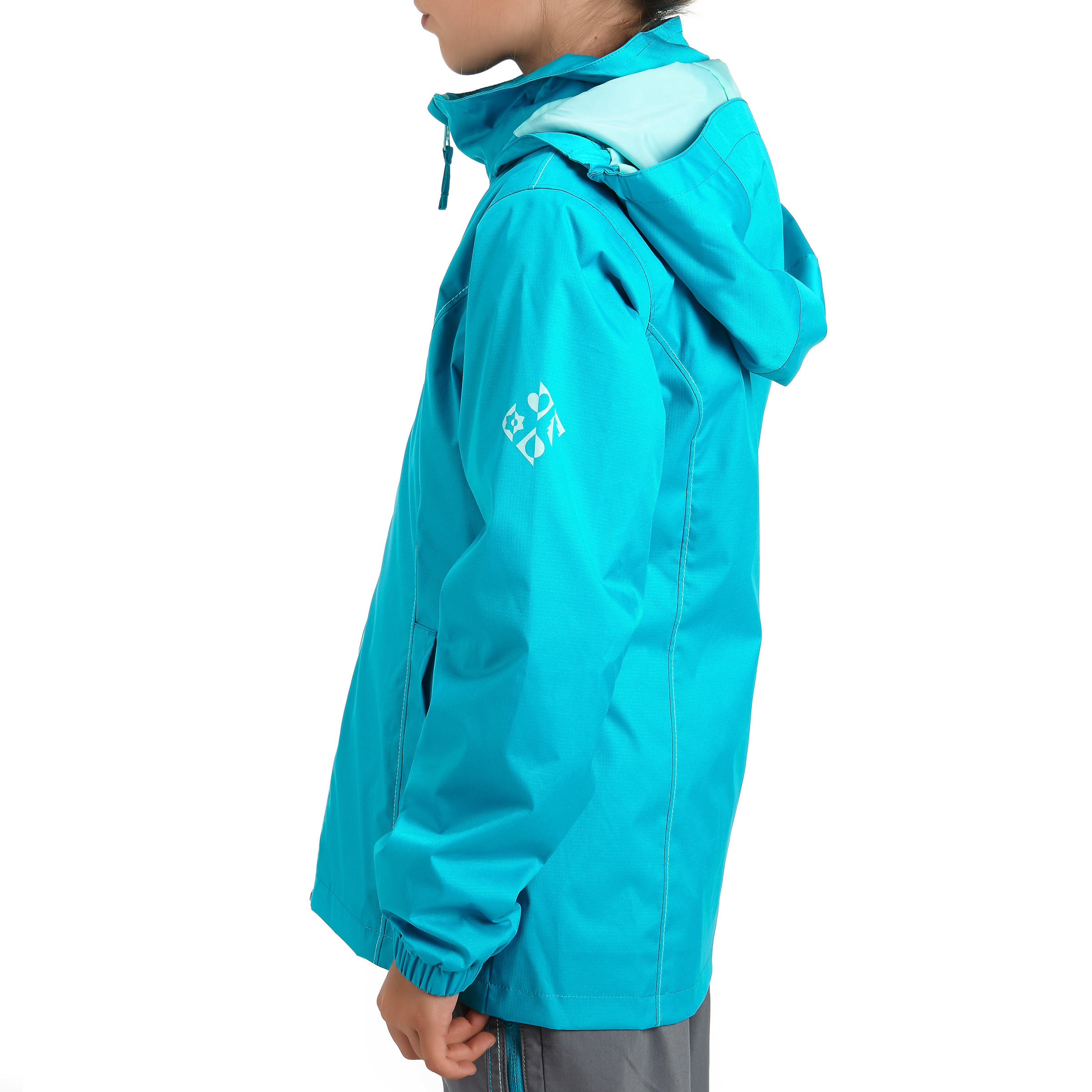 Arpenaz 500 light Girls' Jacket - Caribbean Blue hiking 4/13