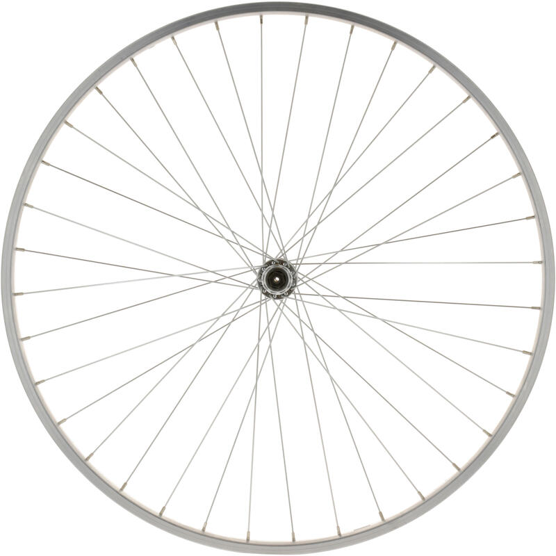 ROUE VTC 28" AVANT SIMPLE PAROI ARGENT V-BRAKE SERRAGE QUICK AND RELEASE