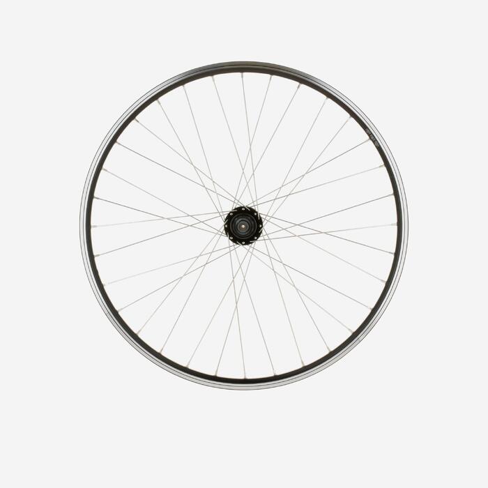 Mountain Bike Wheel 26 Rear Double Walled Rim V Brake Disc Cassette Black