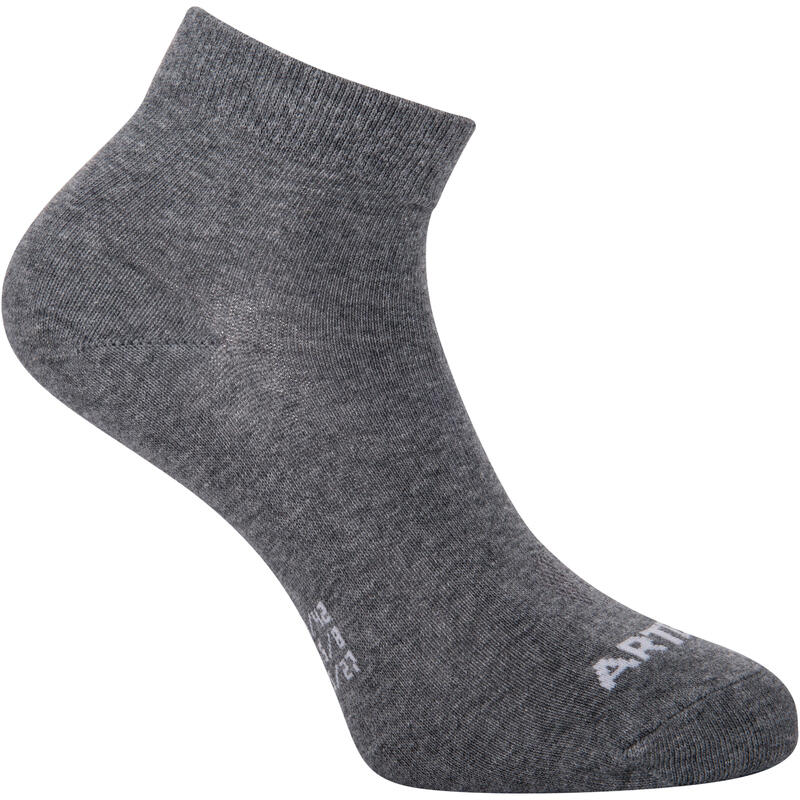 CHAUSSETTES DE SPORT ADULTE MID ARTENGO RS 160 GRIS FONCE LOT DE 3