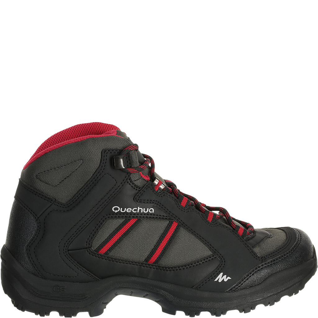 Arpenaz 50 mid women's hiking boots - black/pink.