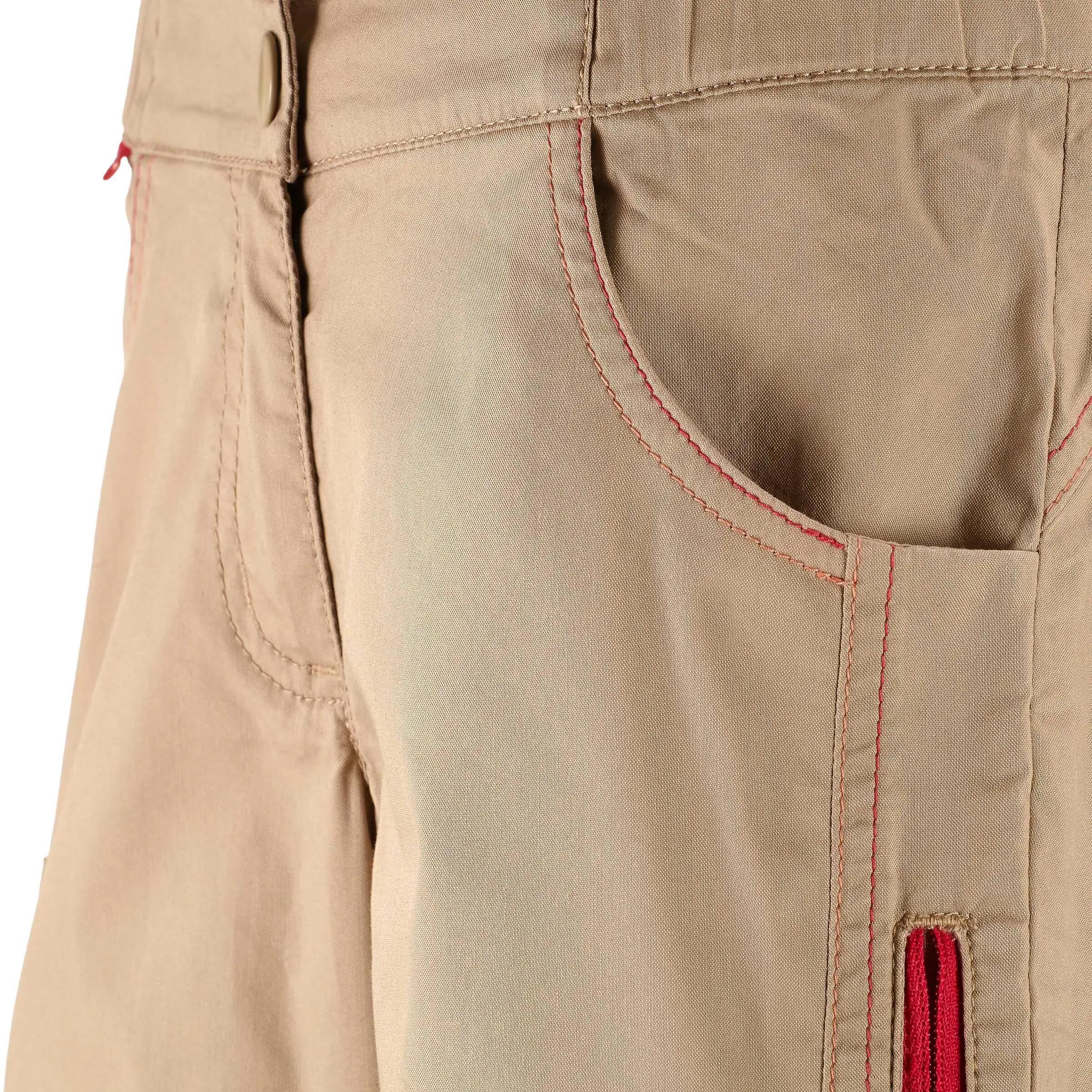 Forclaz 100 Girl's trousers Beige 8/14