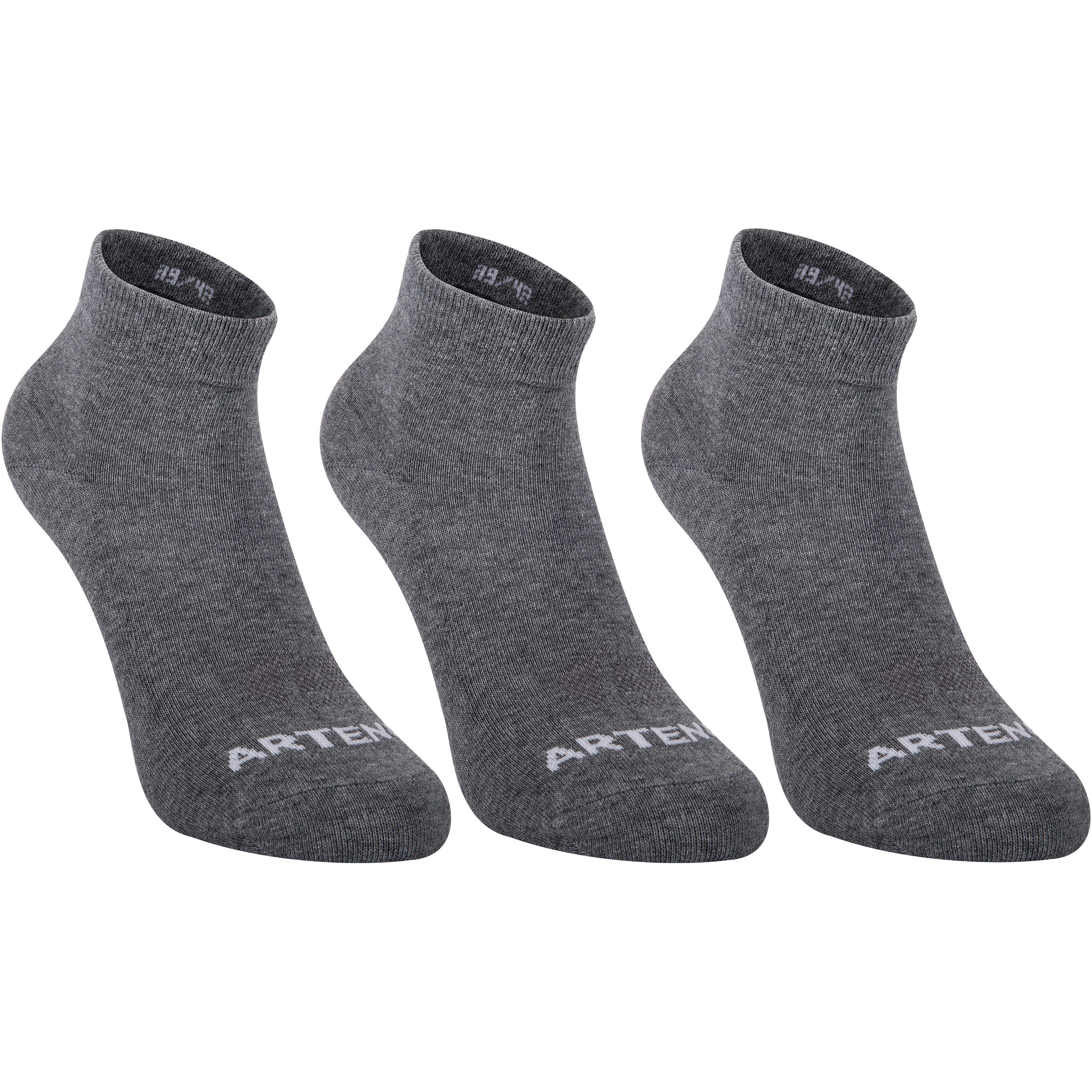 ARTENGO RS 160 Adult Mid Sports Socks Tri-Pack - Dark Grey