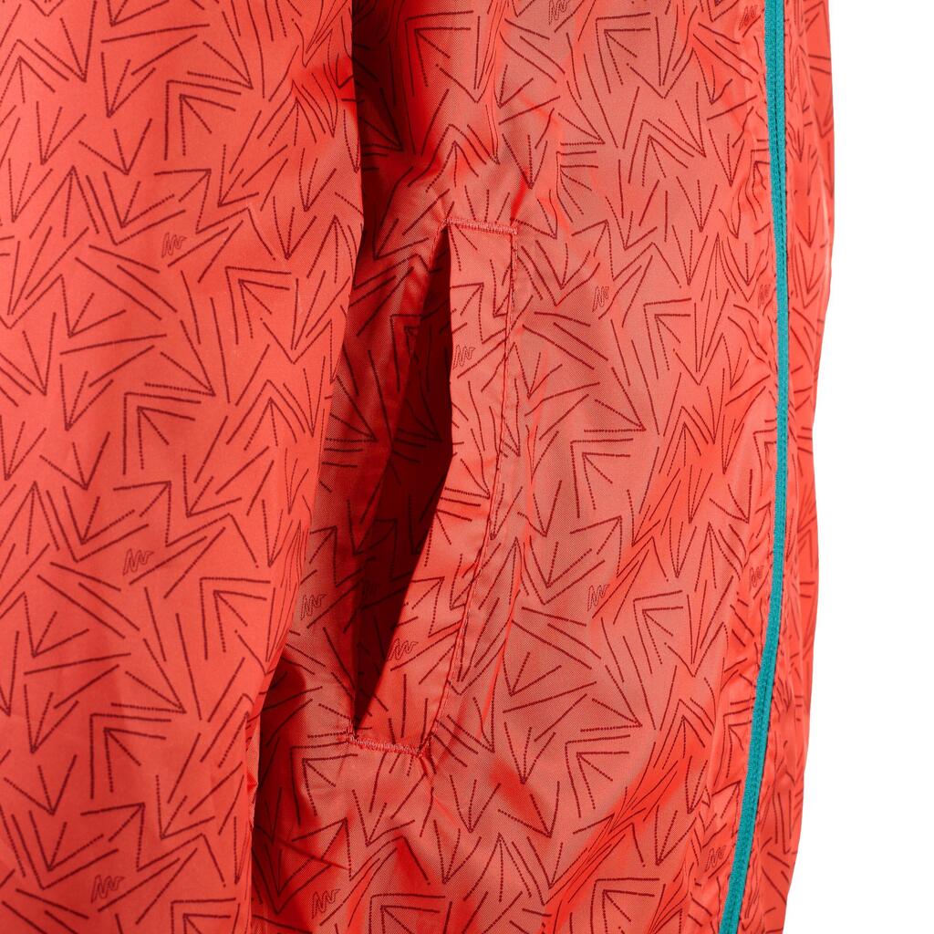 Regenjacke Rain-Cut Zip Kinder Print, korallrot