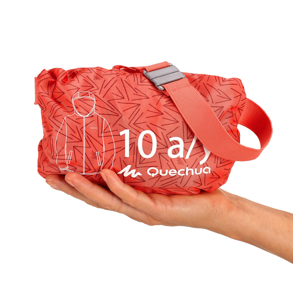 Regenjacke Rain-Cut Zip Kinder Print, korallrot