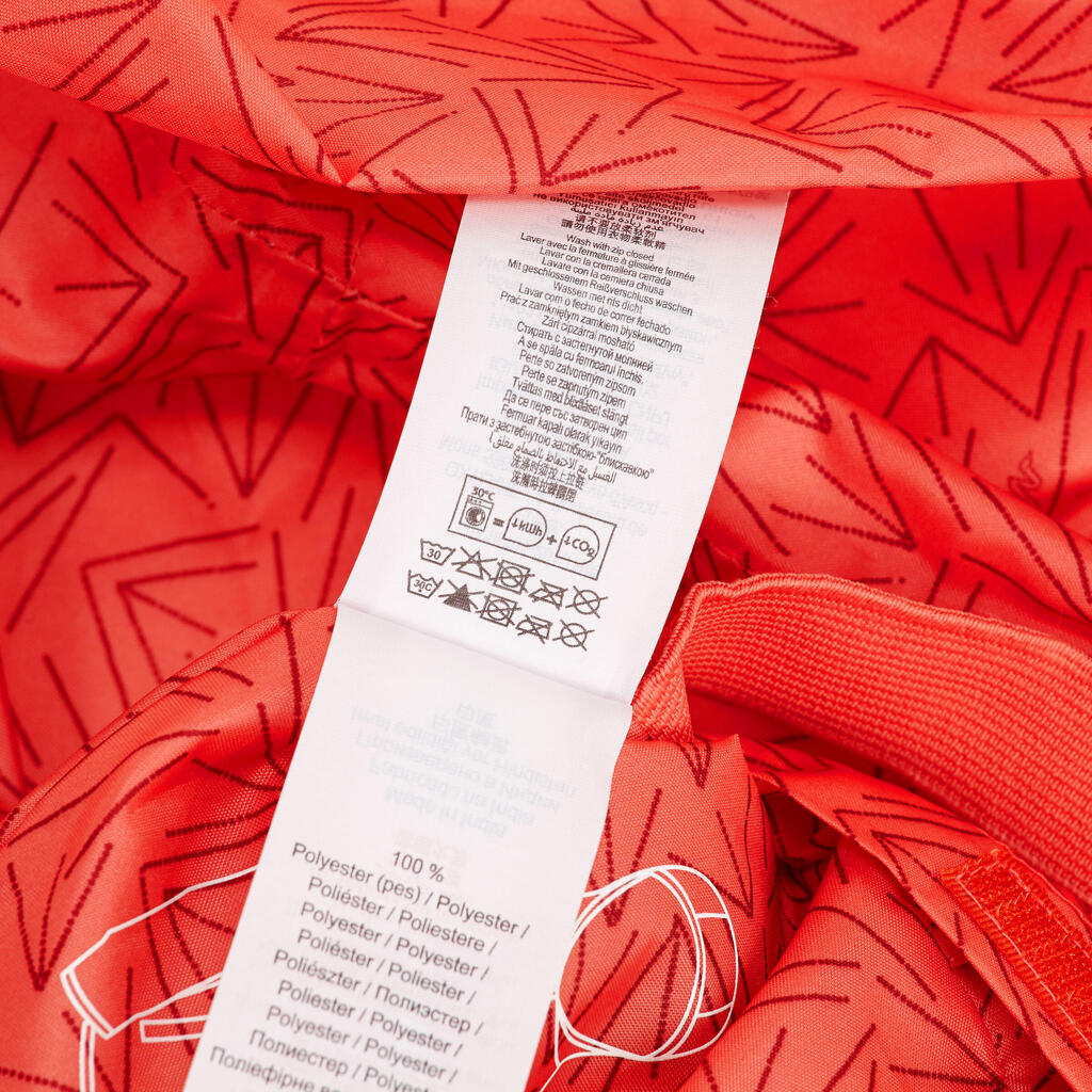 Regenjacke Rain-Cut Zip Kinder Print, korallrot