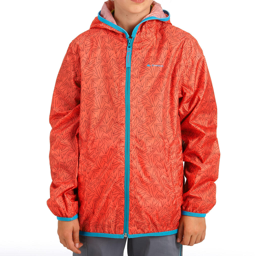 Regenjacke Rain-Cut Zip Kinder Print, korallrot