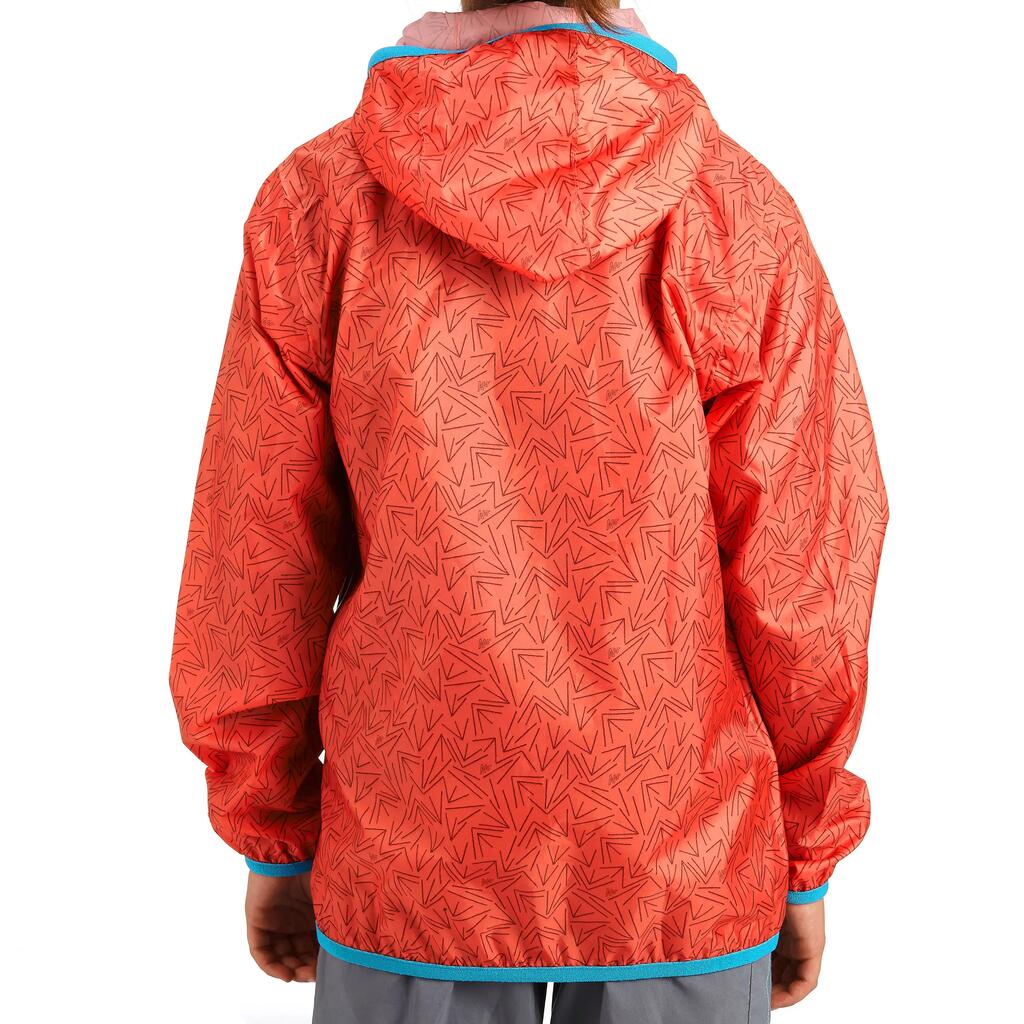 Regenjacke Rain-Cut Zip Kinder Print, korallrot