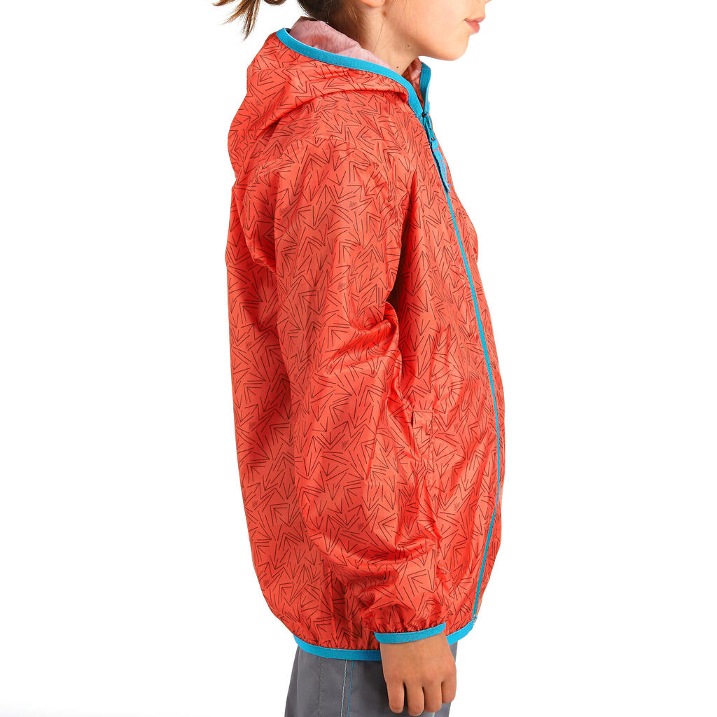 Regenjacke Rain-Cut Zip Kinder Print, korallrot