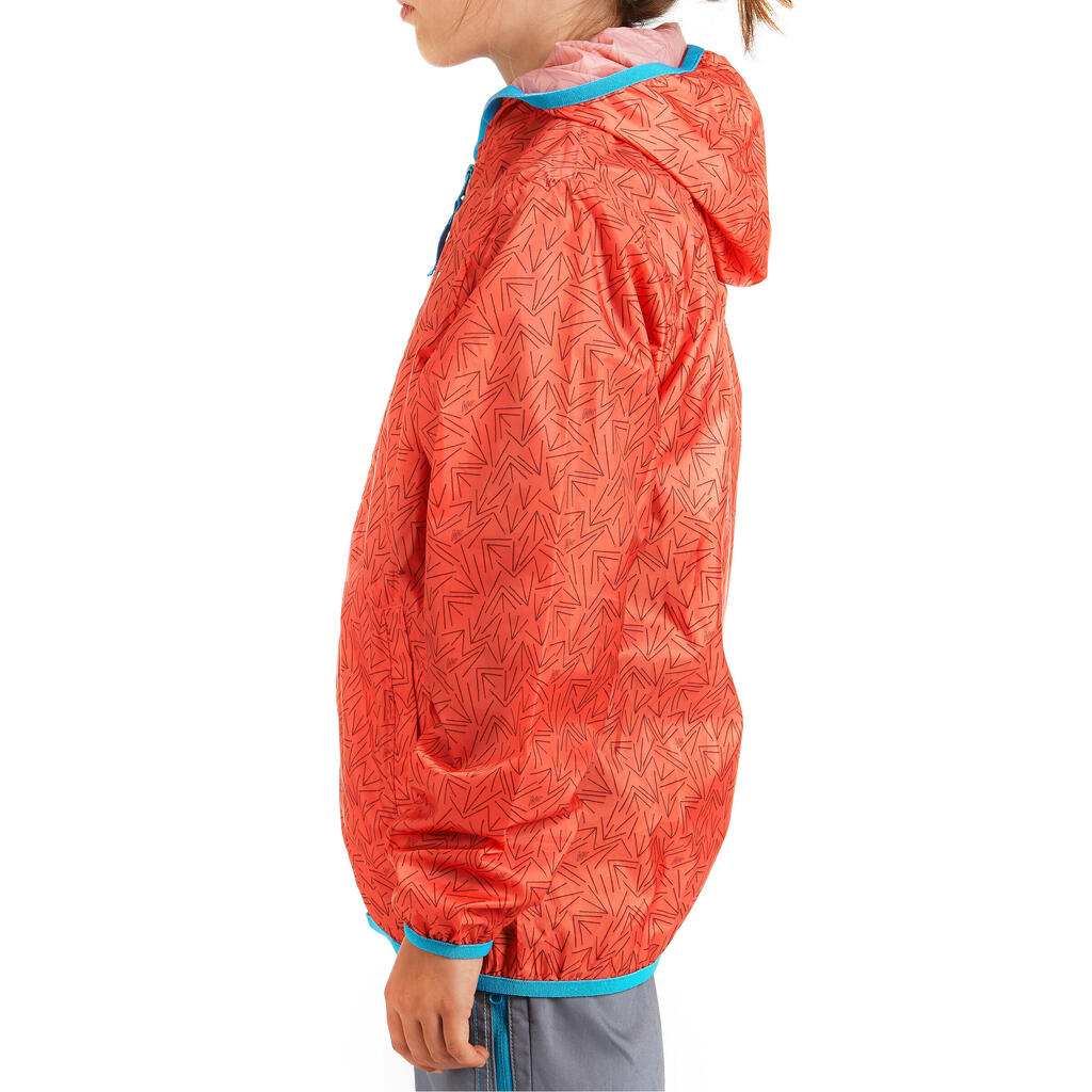 Regenjacke Rain-Cut Zip Kinder Print, korallrot