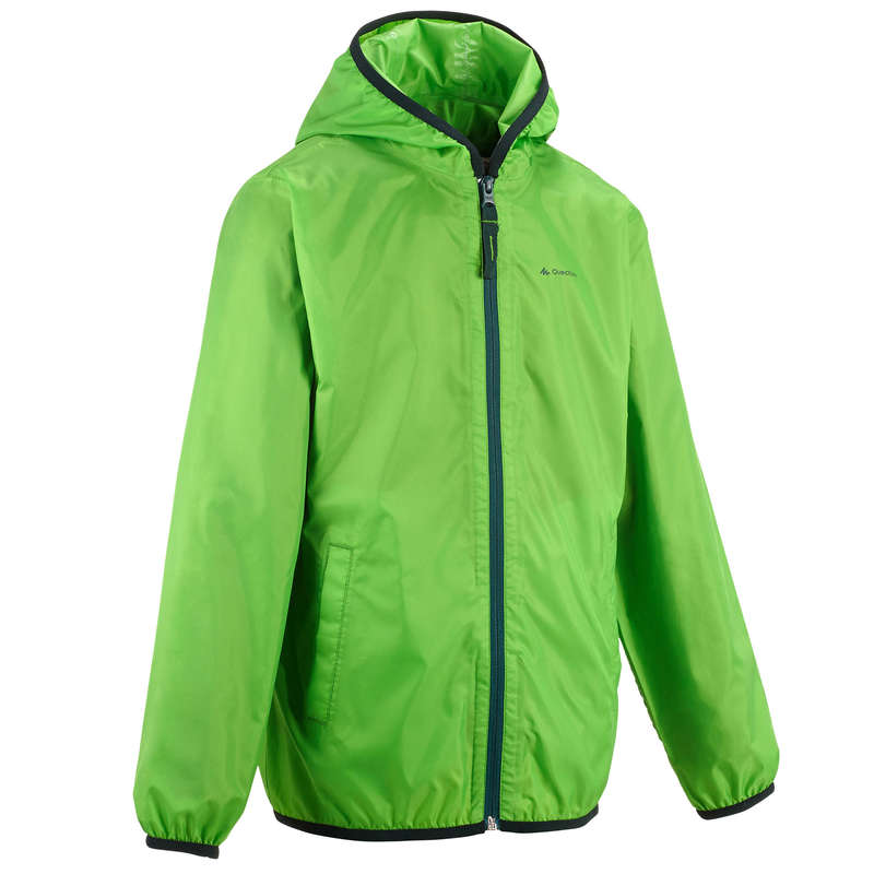 QUECHUA Rain-Cut Zip Children's Jacket - Green | Decathlon