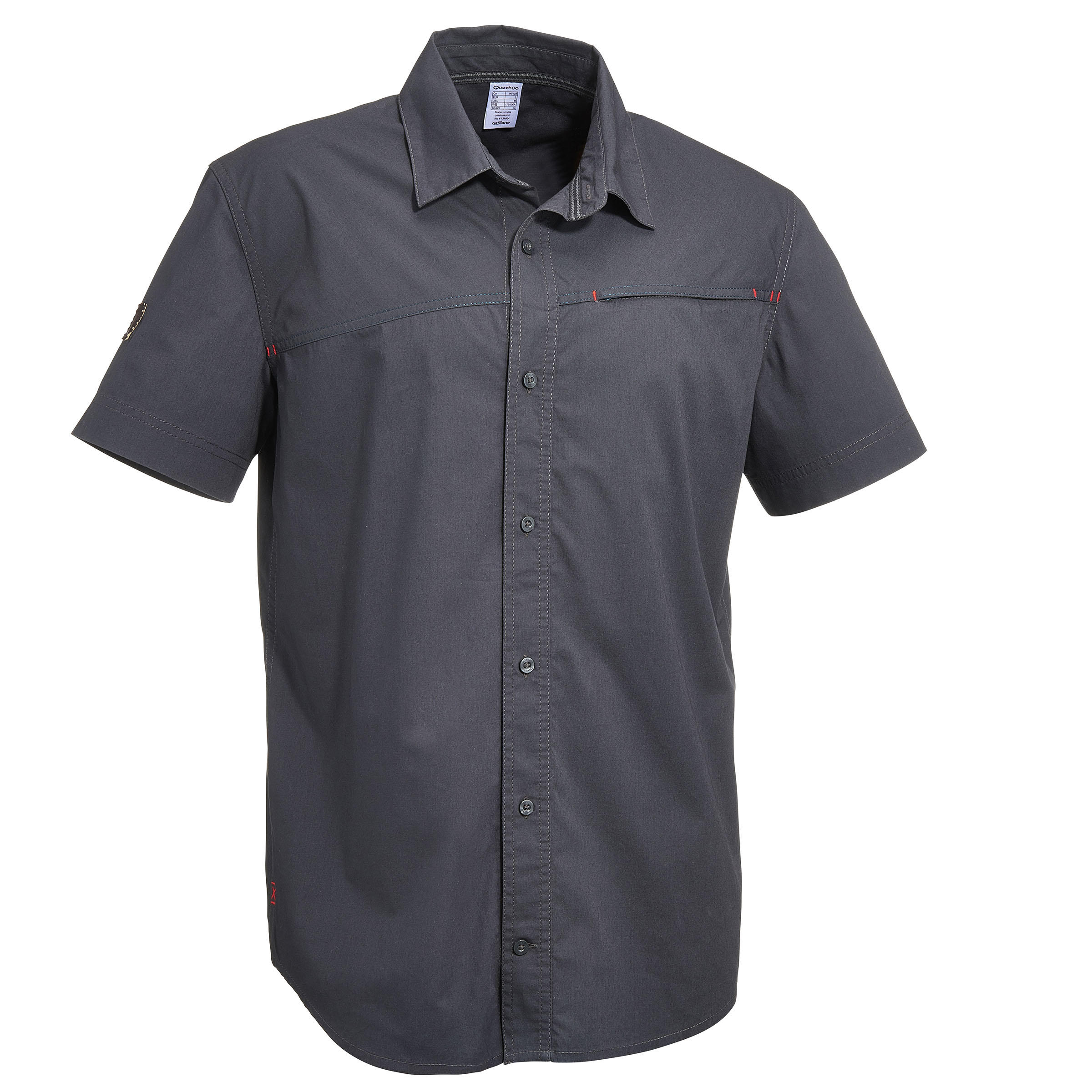 Arpenaz 50 Short-Sleeved Men's Hiking Shirt - Dark Grey 1/8