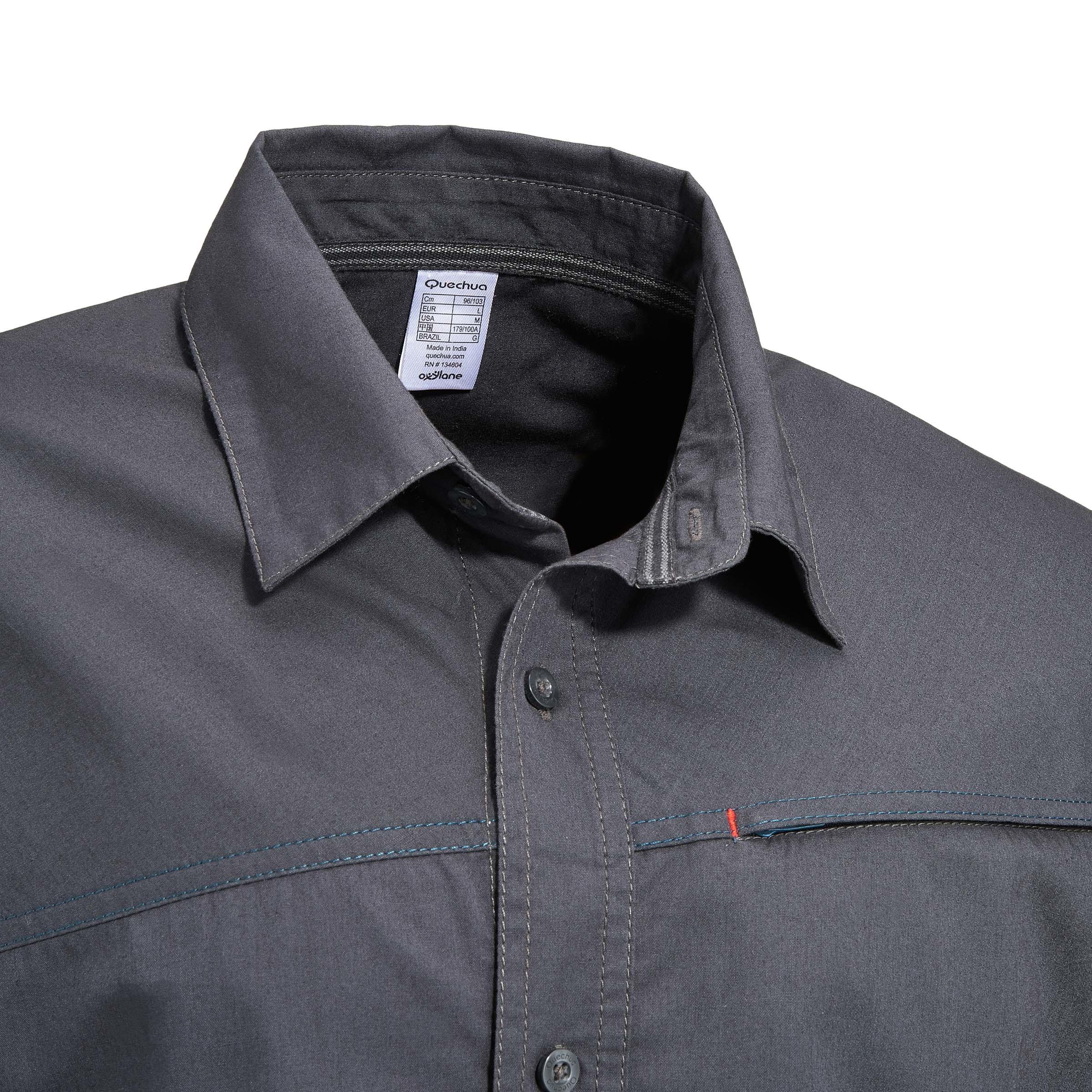 Arpenaz 50 Short-Sleeved Men's Hiking Shirt - Dark Grey 3/8