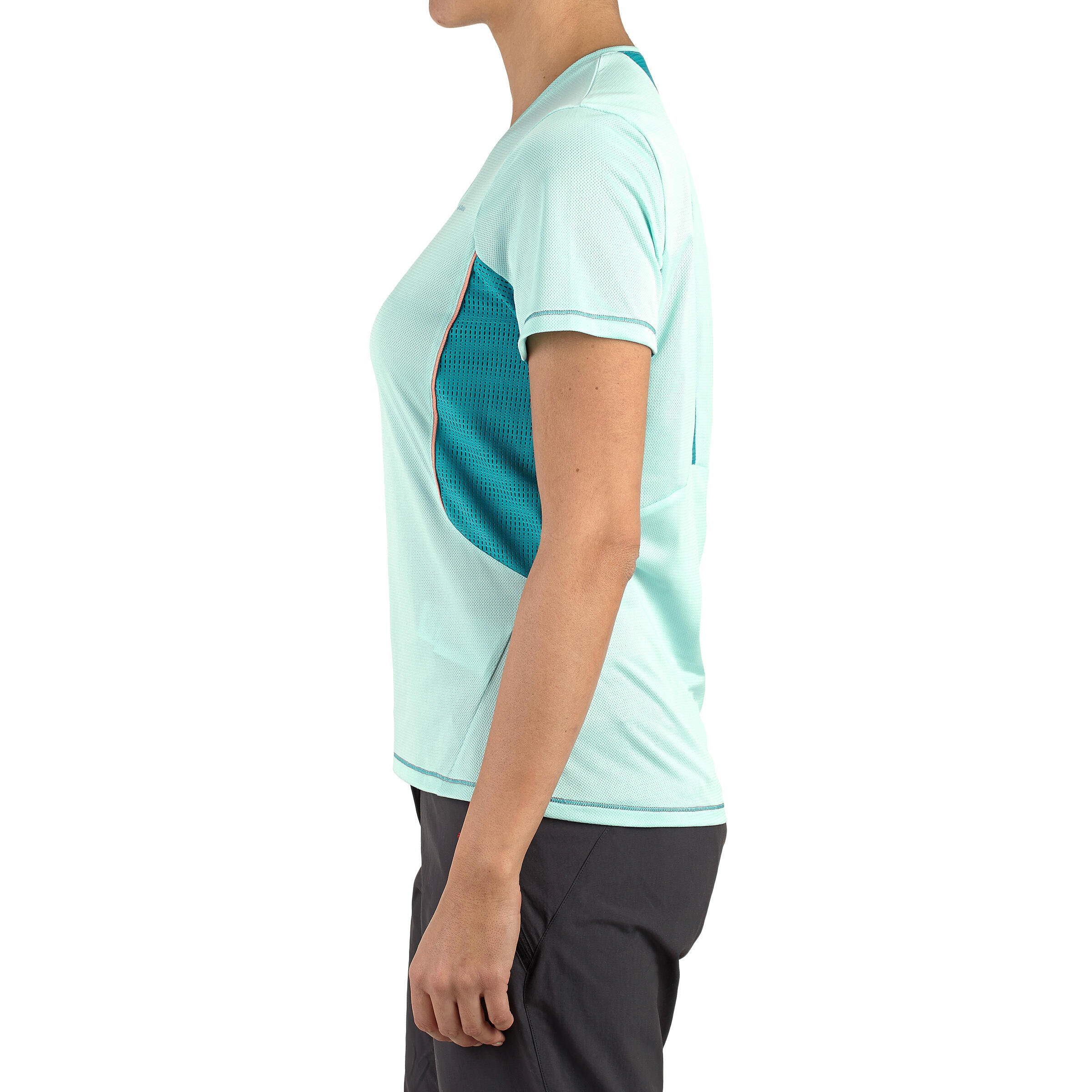 Women's Forclaz 100 short-sleeved T-Shirt - light blue 3/12