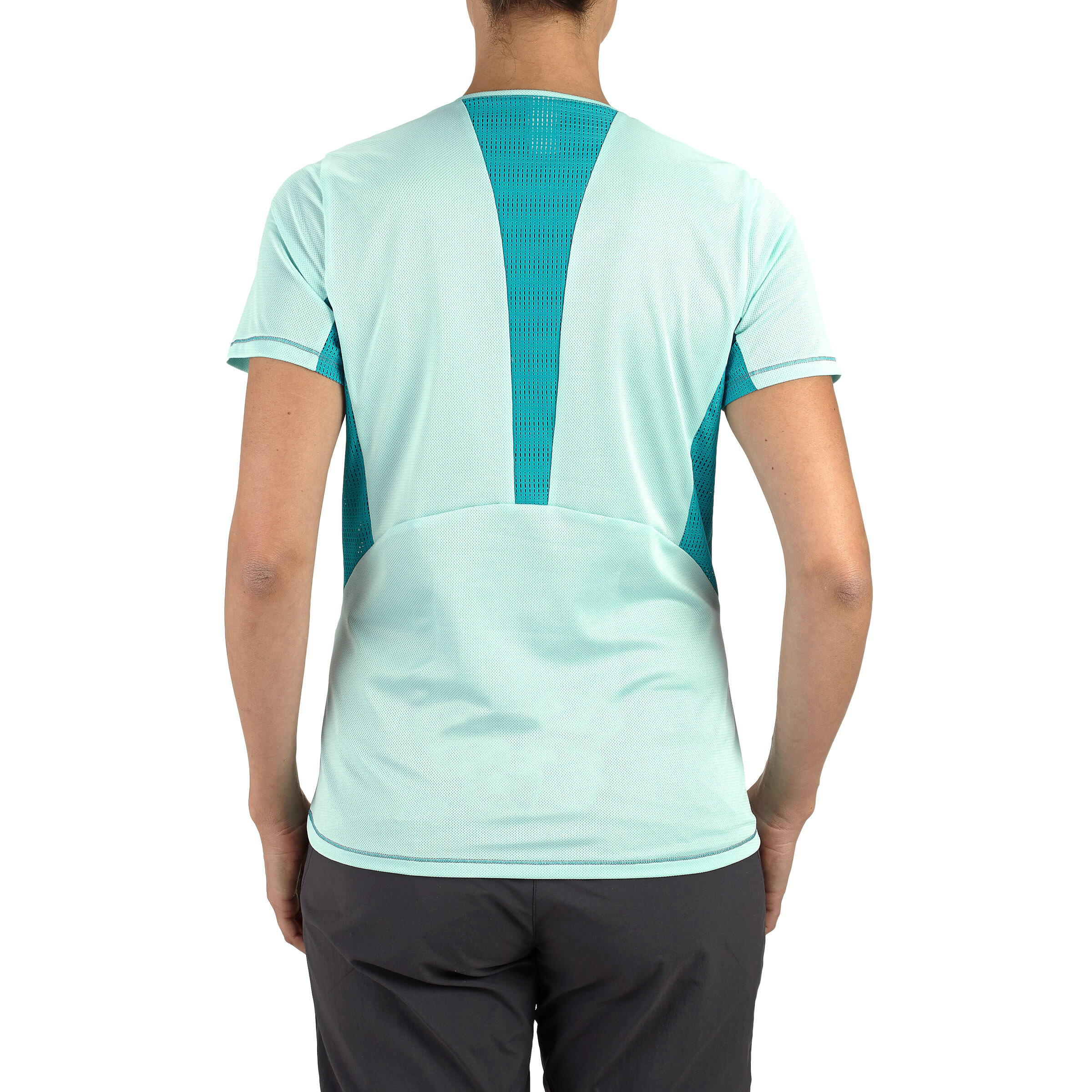 Women's Forclaz 100 short-sleeved T-Shirt - light blue 4/12