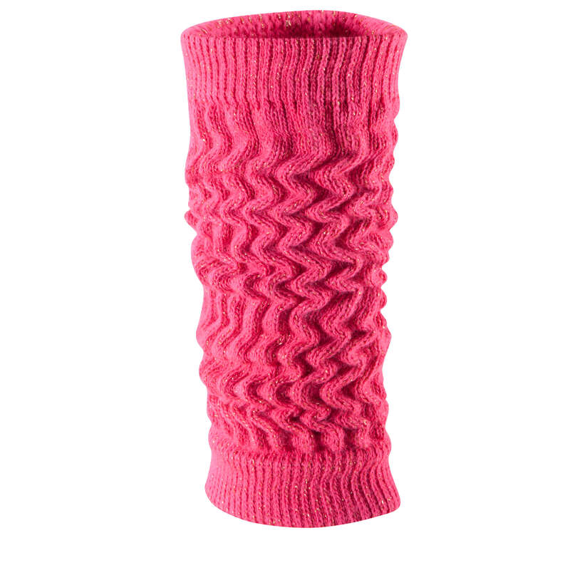 DOMYOS Girls' Dance Leg Warmers Glittery Pink Decathlon