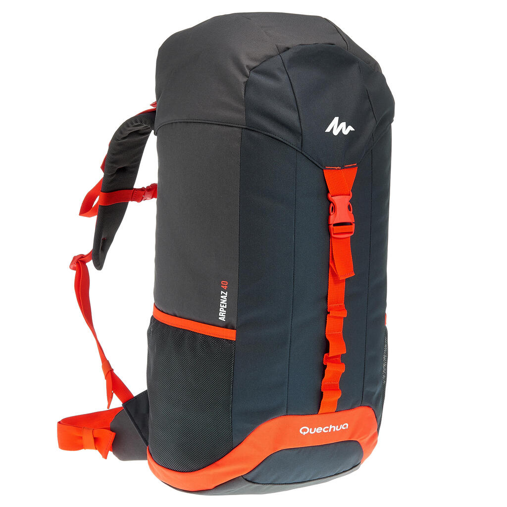 Arpenaz 40 litres backpack - black/orange
