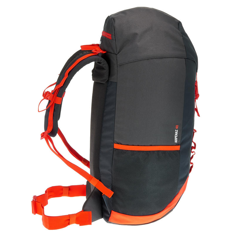 Arpenaz 40 Litres Backpack Black/Orange Decathlon