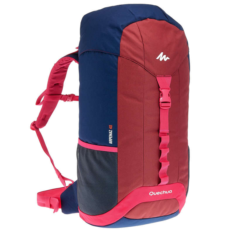 QUECHUA Arpenaz 40 Litres BackpackBlue/Red/Pink Decathlon
