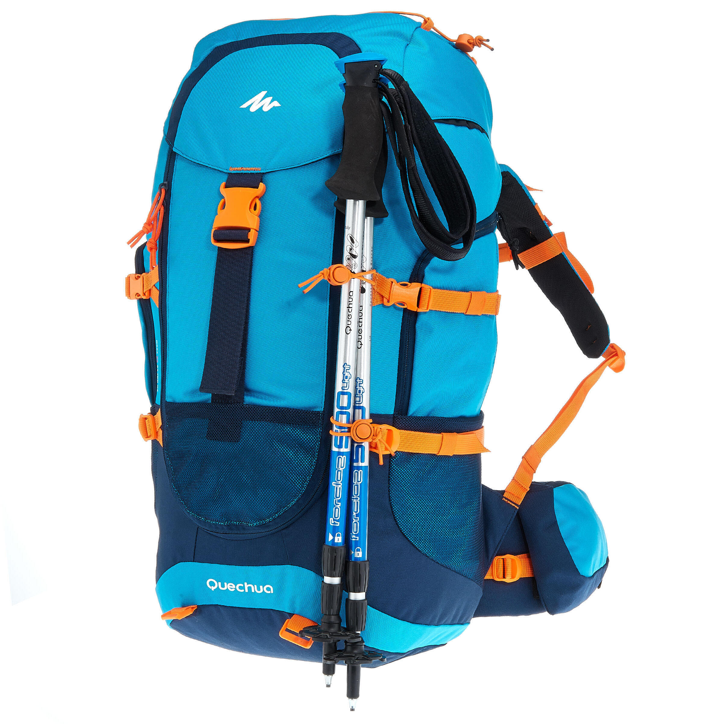 Where can I attach my A300 poles on my backpack?