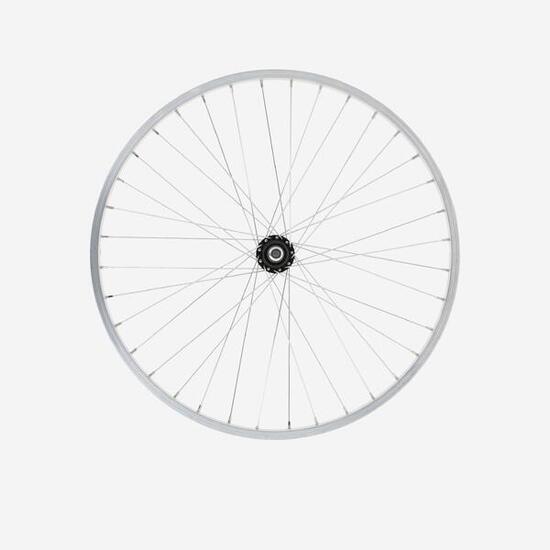 Roue vélo enfant 24 pouces arrière simple paroi roue libre argent