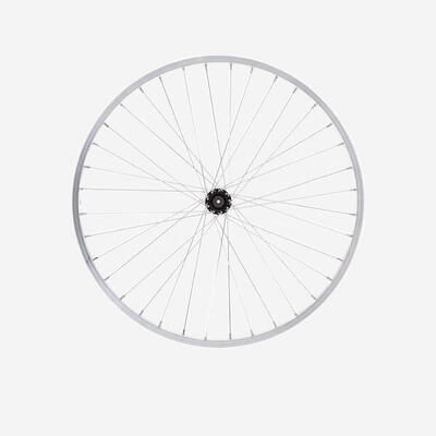 Voorwiel kinderfiets 24 inch enkelwandig zilver