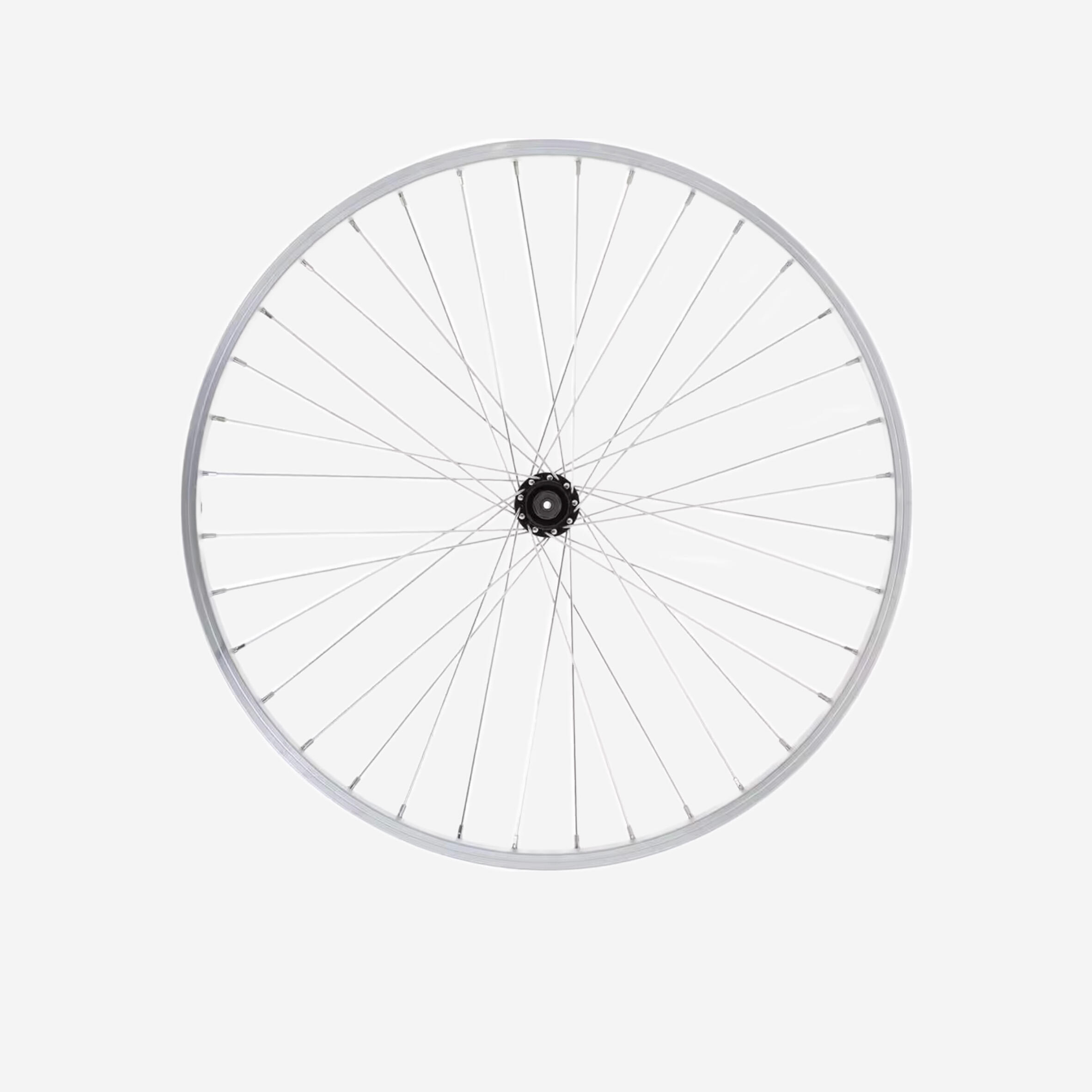 Roue velo enfant 24 pouces avant simple paroi argent BTWIN Decathlon
