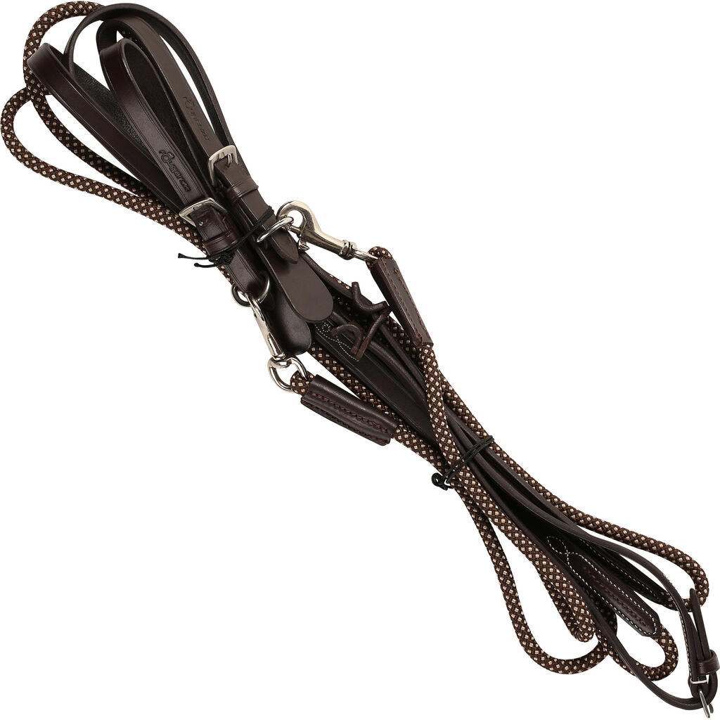 Horse Riding Draw Reins for Horse and Pony Romeo - Black