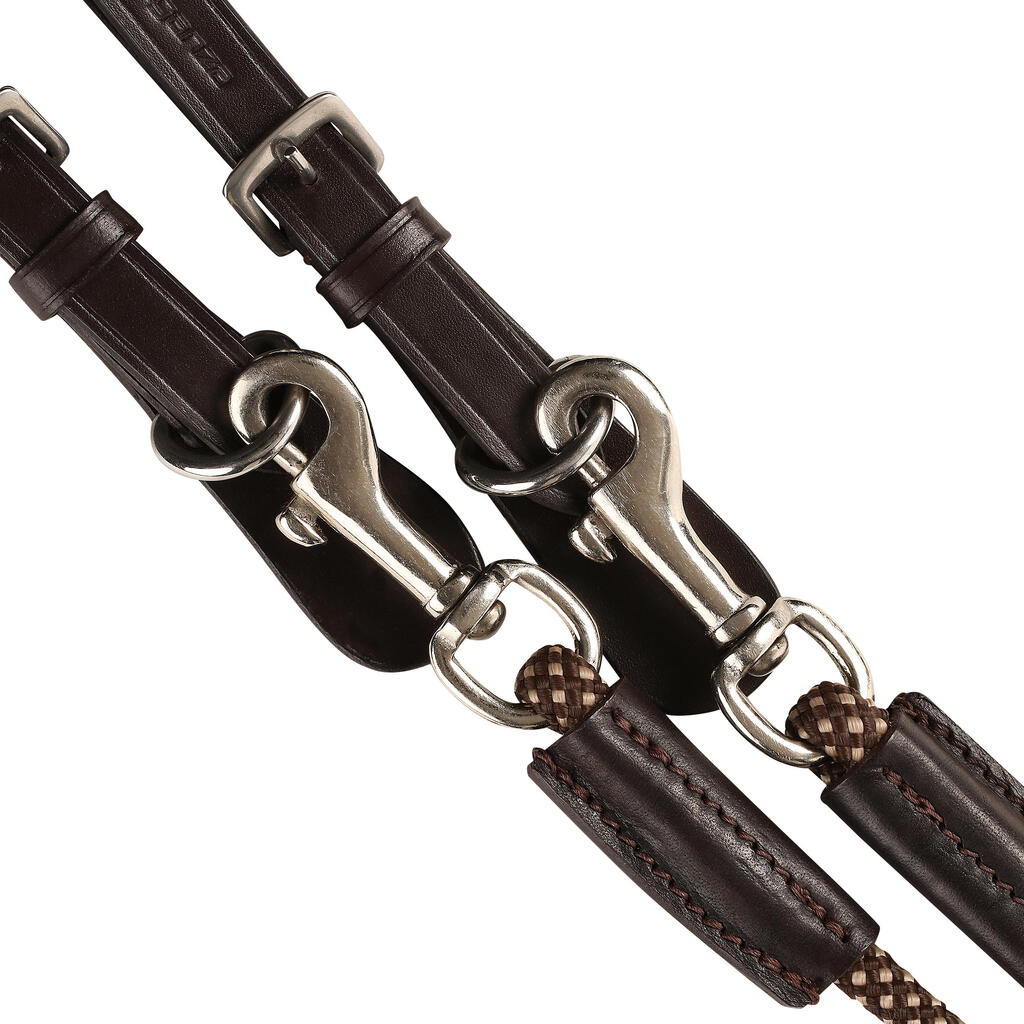 Horse Riding Draw Reins for Horse and Pony Romeo - Black